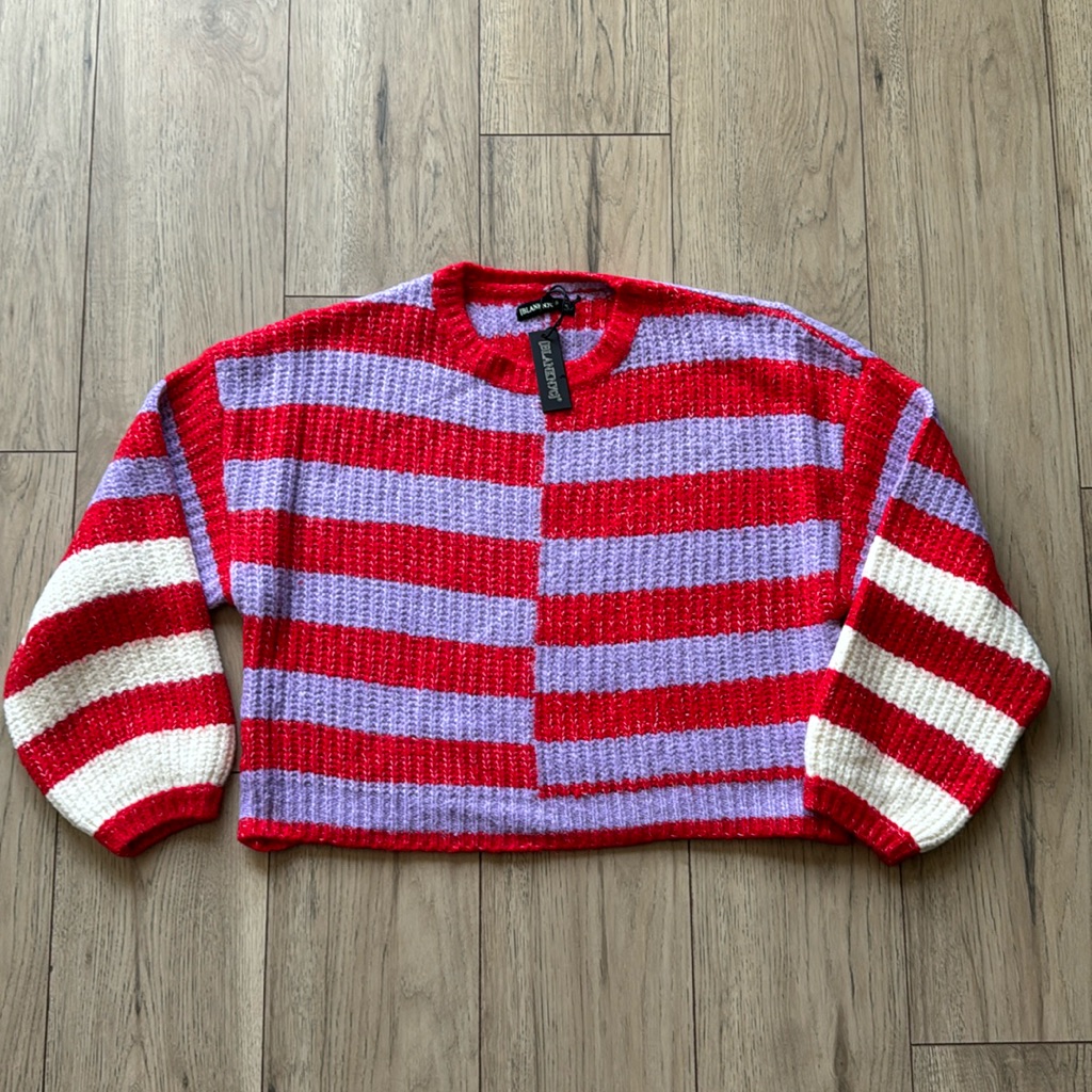Nwt Blank Nyc Good Mood Red And Purple Sweater Women’s Xl
